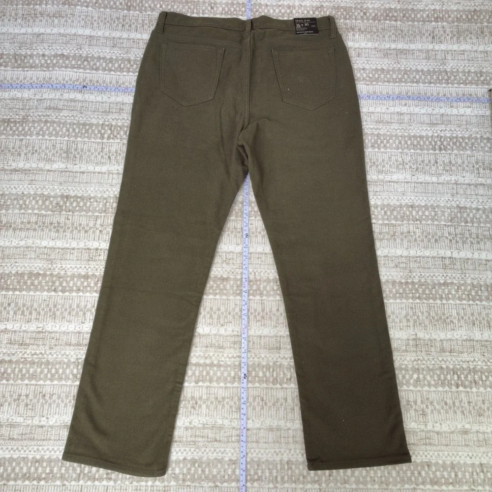 NEW Banana Republic Travel Jean Men's 36 x 30 Olive Green Slim Fit Stretch